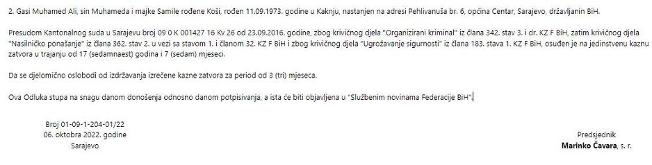 Odluka u Službenom listu BiH