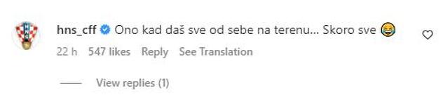 Komentar Hrvatskog nogometnog saveza