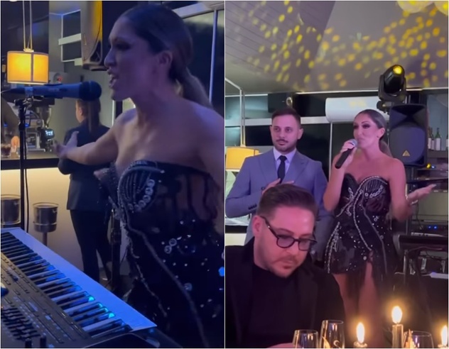 Influenserka je u jednom trenutku stala i za mikrofon