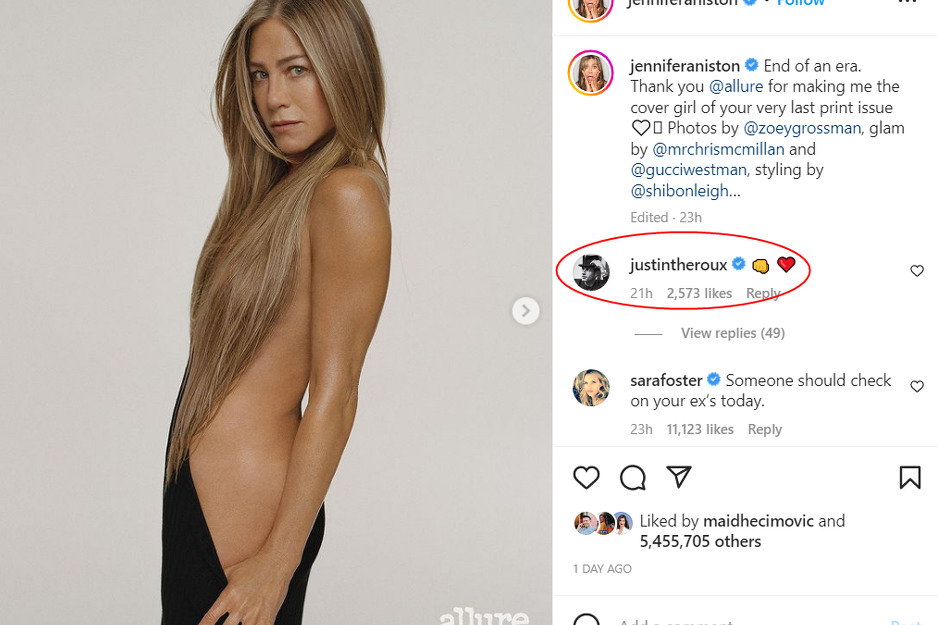 Theroux je komentarisao objavu svoje bivše supruge (Foto: Instagram)