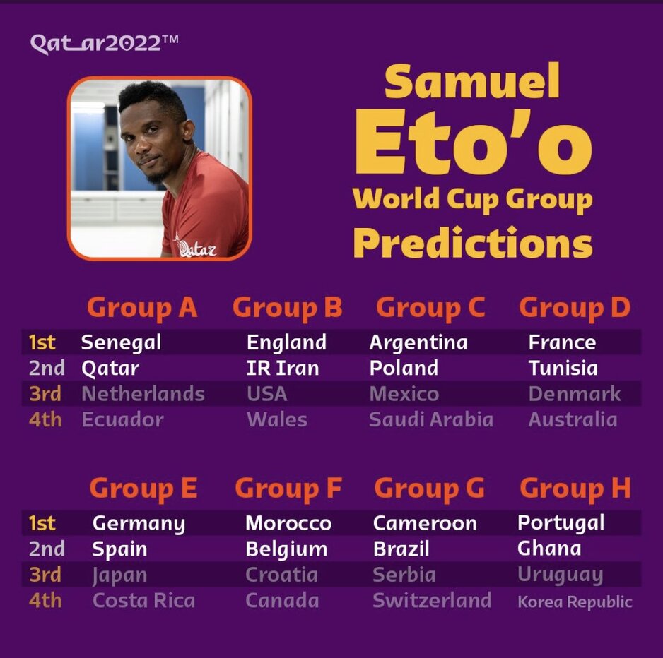 Prognoza Samuela Eto'a (Foto: Twitter)