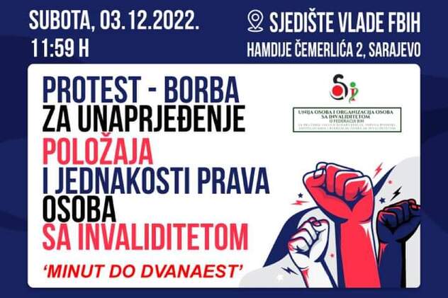 Protesti će biti održani povodom Međunarodnog dana osoba sa invaliditetom