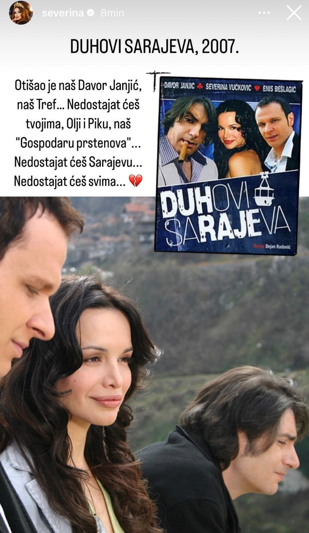Severinina oproštajna poruka Davoru Janjiću (Foto: Instagram)