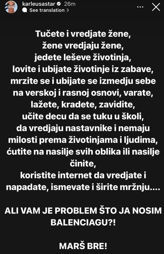 Screenshot: Instagram/karleusastar