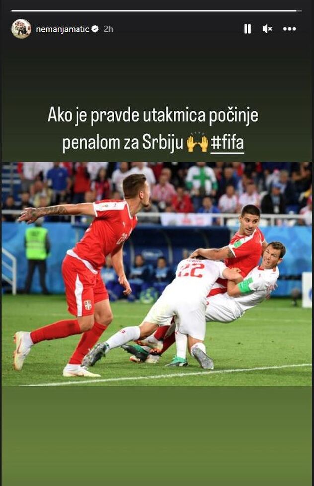 Objava Matića na društvenoj mreži Instagram