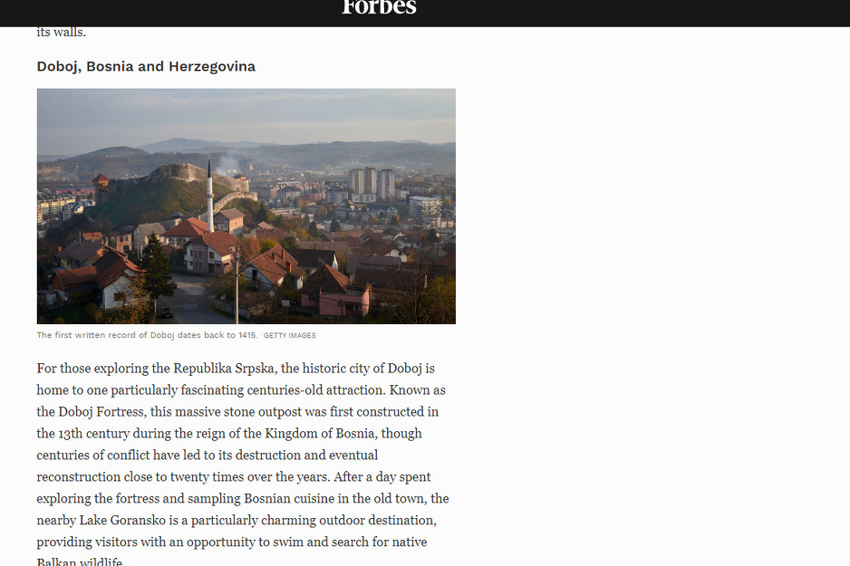 Doboj se našao na popisu magazina Forbes