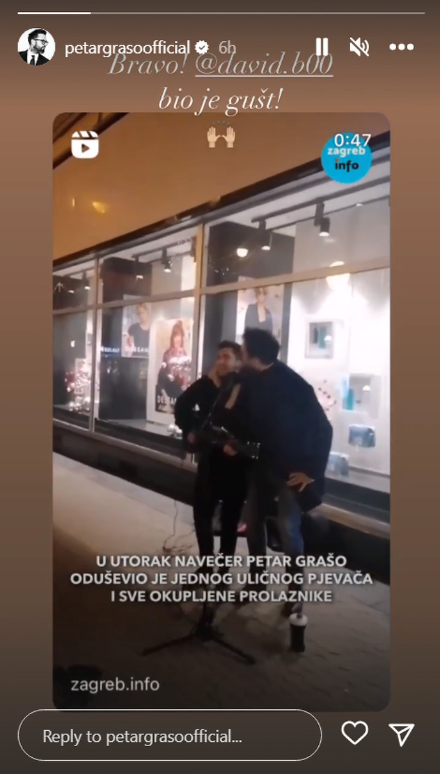 Grašo je Davida pohvalio i na svom Instagramu