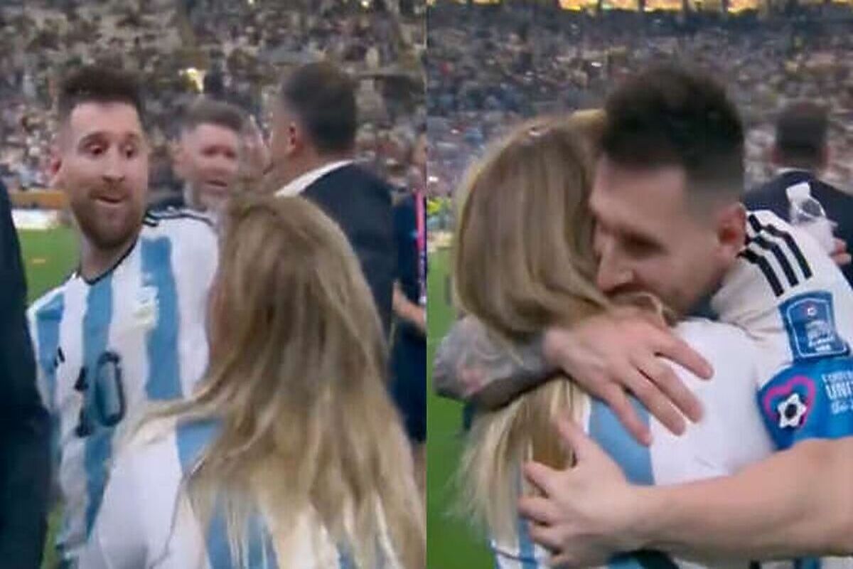 Who is Antonia Farías, the woman who hugged Lionel Messi after he won the  2022 World Cup? - AS USA