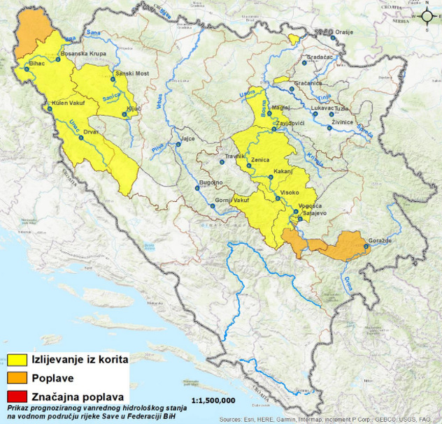 Prognoza o hidrološkom stanju naredna četiri dana