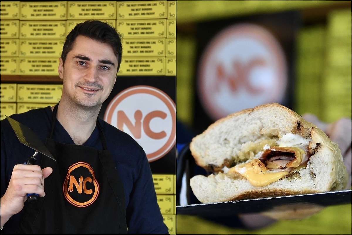 Neno je danas na Street Food Marketu pravio svoj premium zidarski sendvič (Foto: D. S./Klix.ba)