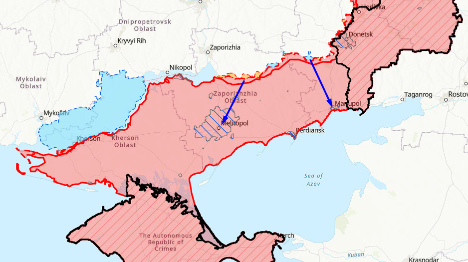 Napredovanje u Zaporožju bi dovelo Rusiju u tešku situaciju (Mapa: ISW)