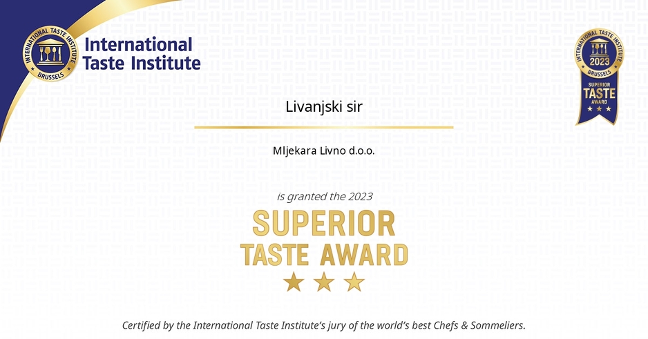 Mljekara Livno nagrađena je za svoj livanjski sir