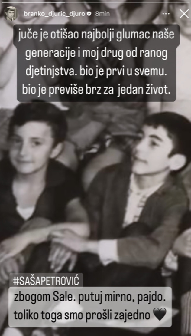 Đuro se oprostio od Saše Petrovića (Foto: Instagram)