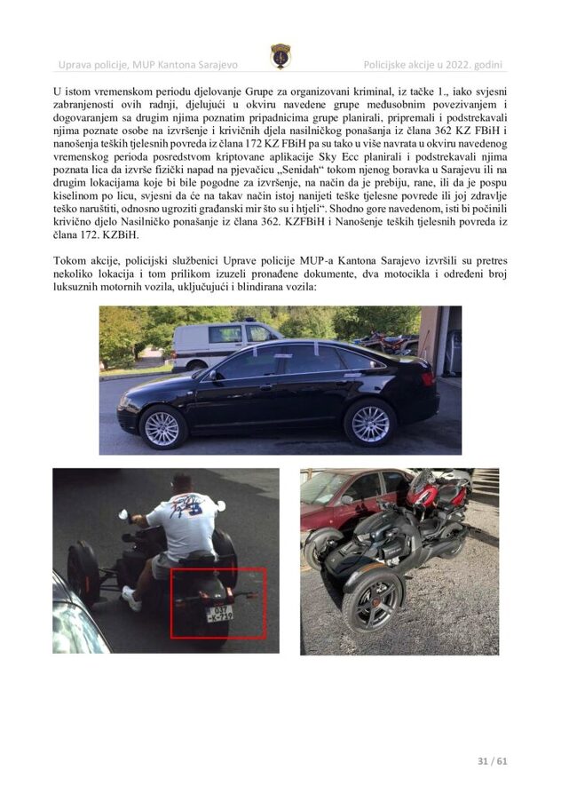 Izvještaj MUP-a