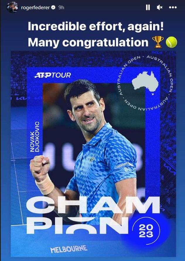 Objava Rogera Federera na Instagram storyju (Foto: Instagram/Screenshot)
