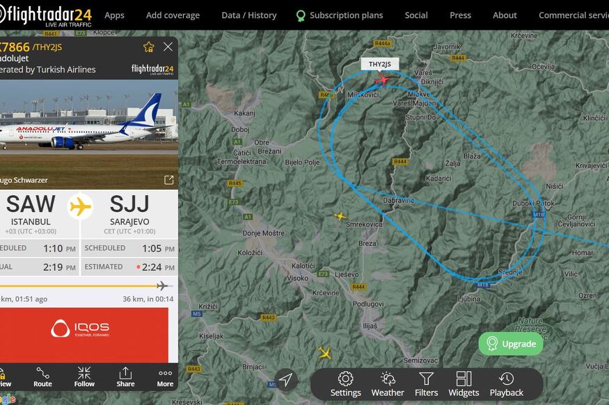 Slijetanje aviona Turkish Airlinesa iz Istanbula