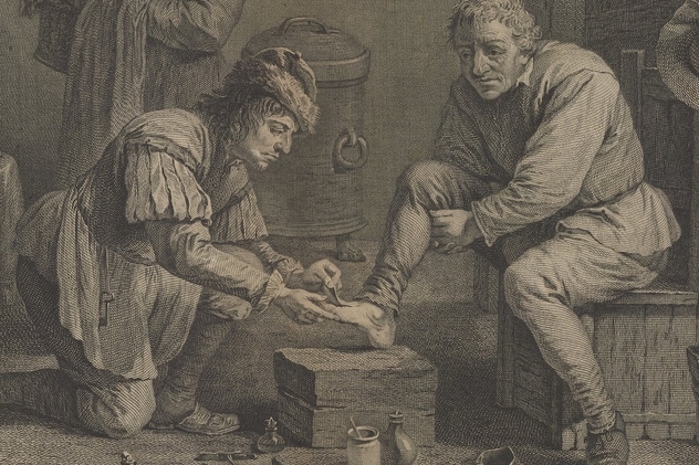 Prikaz liječenja pijavicama iz 1747. godine