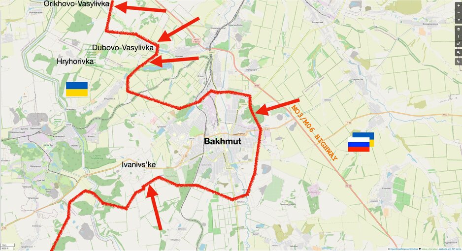 Mapa ruskog kretanja u okolini grada
