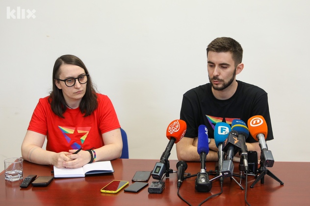 Mirza Halilčević i Lejla Huremović, članovi Organizacionog odbora Bh. povorke ponosa (Foto: I. L./Klix.ba)