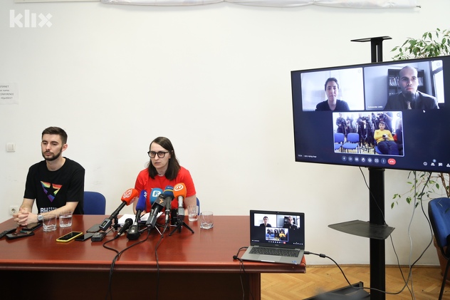 Mirza Halilčević i Lejla Huremović, članovi Organizacionog odbora Bh. povorke ponosa (Foto: I. L./Klix.ba)