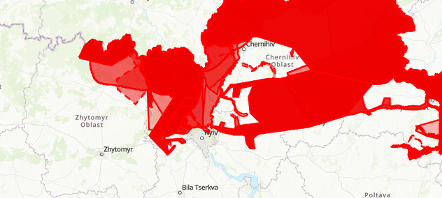 Napad na Kijev (Mapa: ISW)<br />
