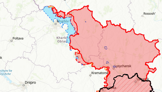 Oblast Harkova u augustu 2022. (Mapa: ISW)