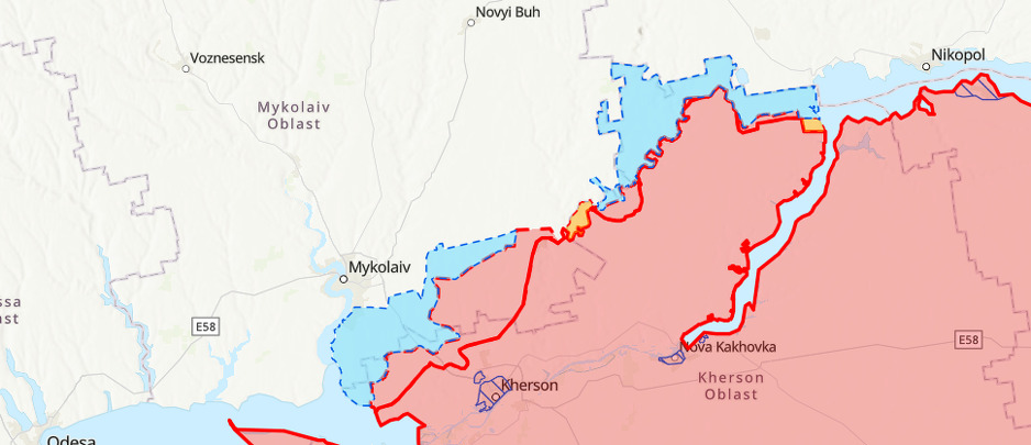 Herson pod ruskom okupacijom (Mapa: ISW)