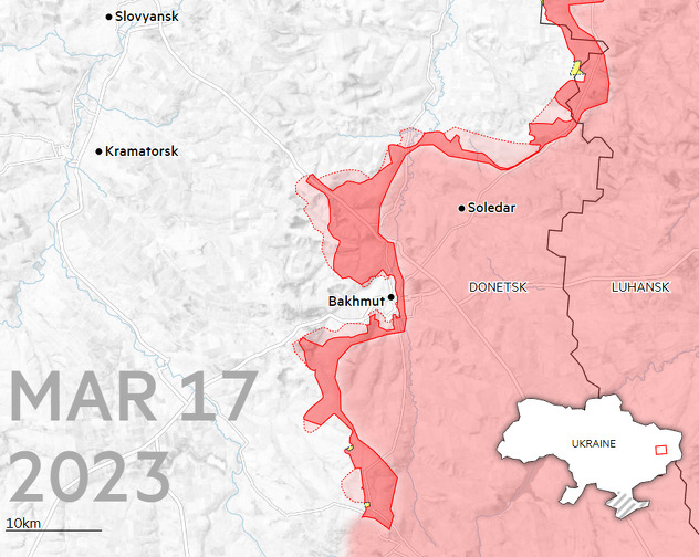 Stanje oko Bahmuta (Mapa: FT/ISW)