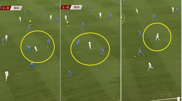 Reakcija Radeta Krunića u akciji u kojoj smo primili gol za 2:0 (Foto: Screenshot)