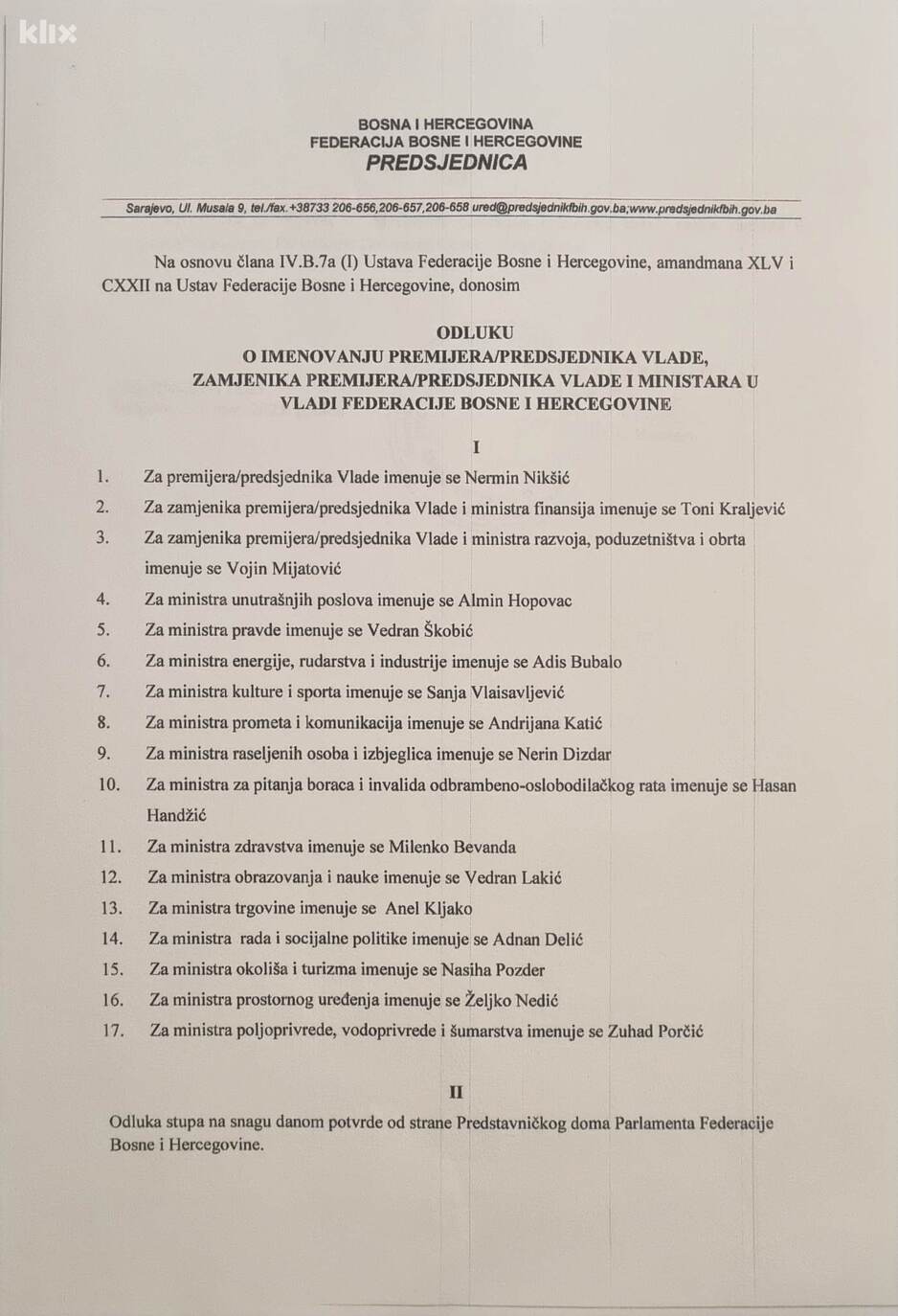 Odluka Lidije Bradare