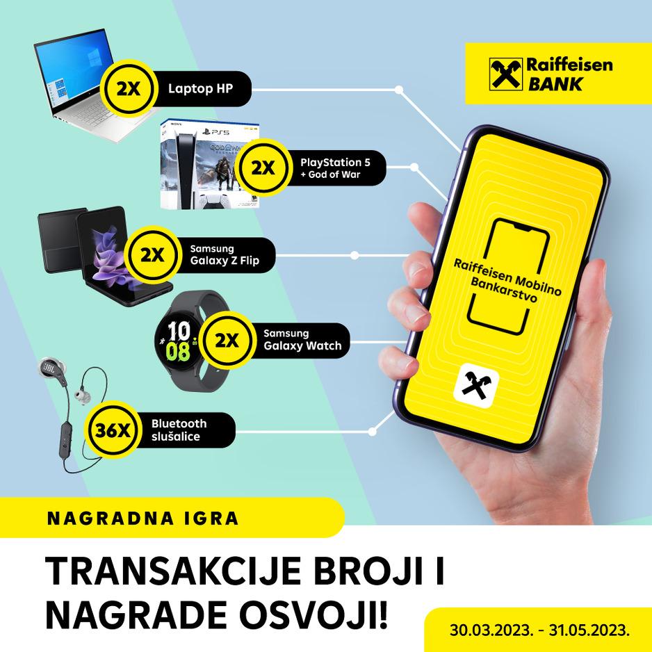 Vrijedne nagrade uz Raiffeisen mobilno bankarstvo