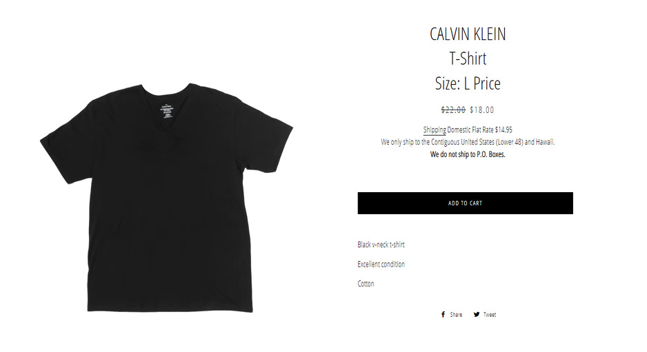 Calvin Klein muška majica 18 dolara (32 KM)