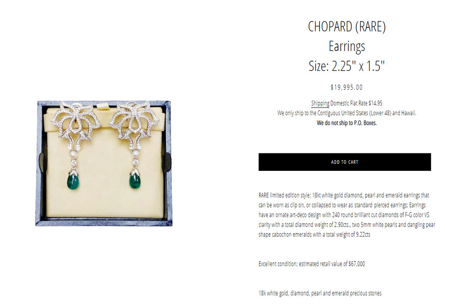 Chopard naušnice od bijelog zlata 19.995 dolara (35.737 KM)