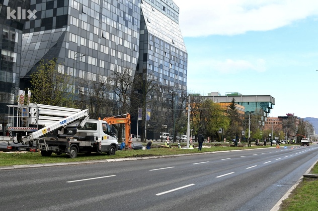 Posječen drvored uz tramvajsku prugu u Novom Sarajevu (Foto: D. S./Klix.ba)