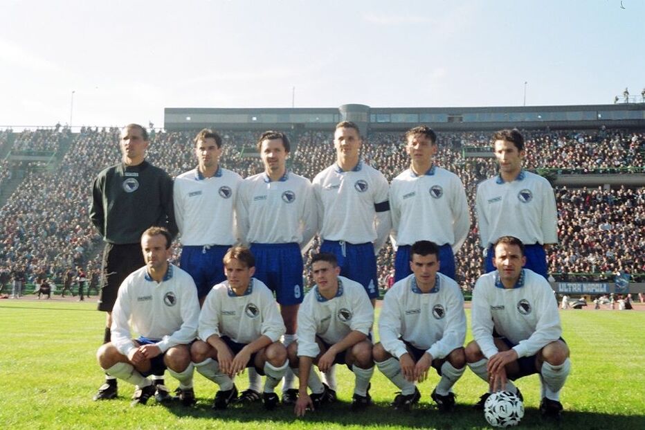The white jerseys of the national football team are a kind of legacy of the RBiH flag