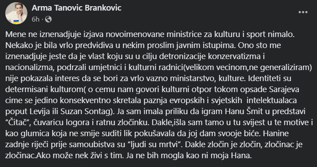 Screenshot: Facebook/arma.tanovic