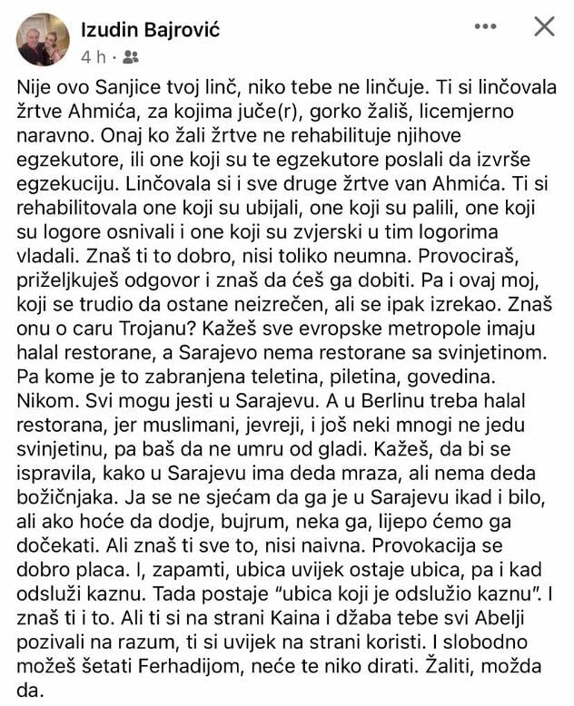 Screenshot: Facebook/izudin.bajrovic.5
