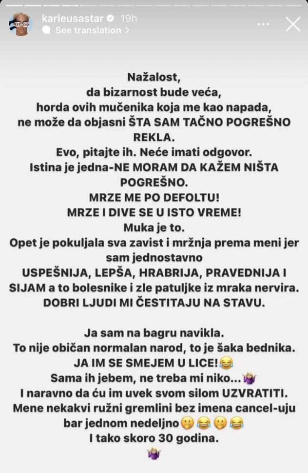 Screenshot: Instagram/karleusastar