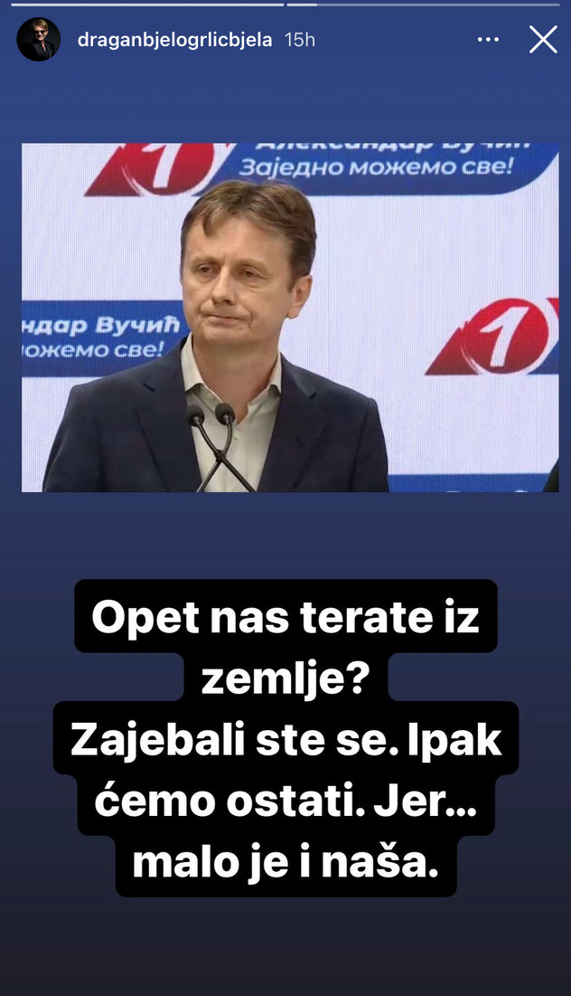 Poruka Dragana Bjelogrlića na Instagramu