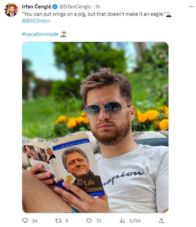 Objava Irfana Čengića na Twitteru