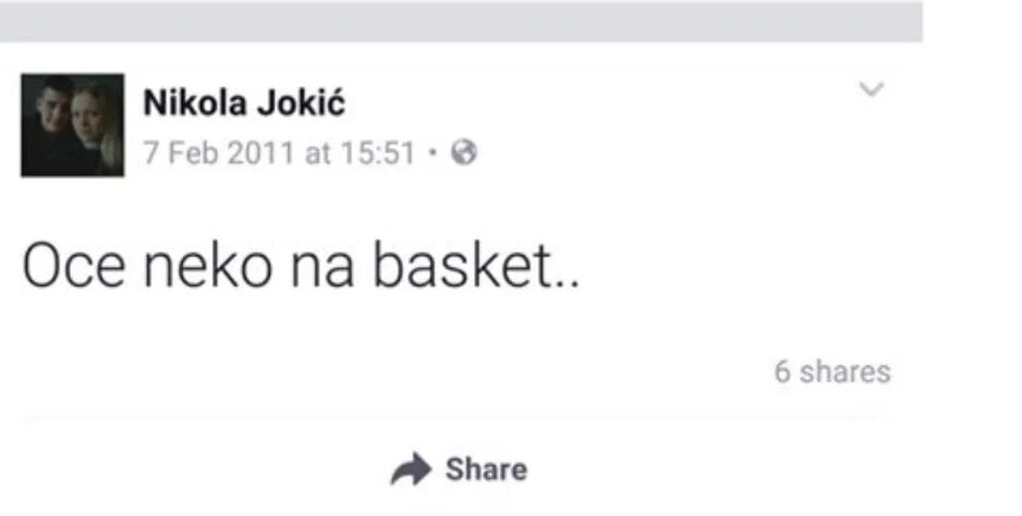 Jokićev status koji je postao viralan na internetu poslije deset godina
