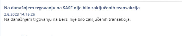 Drugi juni ostat će upamćen po negativnom izvještaju (Screenshot: SASE)