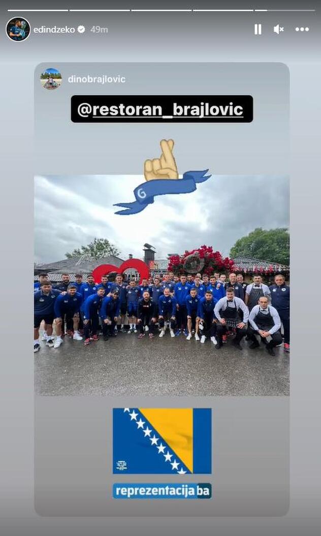 Kapiten Zmajeva Edin Džeko na svom Instagram profilu je objavio fotografiju s ručka