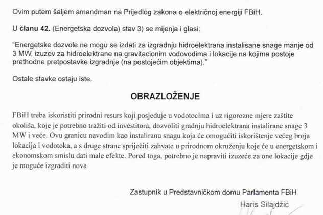 Obrazloženje Harisa Silajdžića zašto treba ukinuti zabranu gradnje MHE