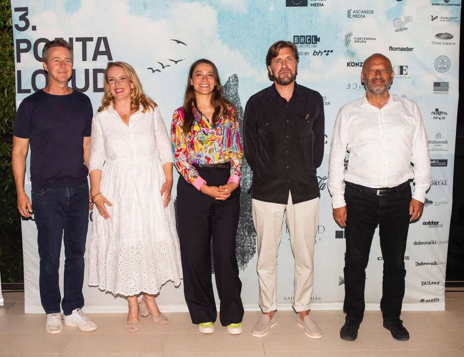 Edward Norton, Tilda Grossel Bogdanović, Urszula Pontikos, Ruben Ostlund i Mirsad Purivatra (Foto: John Pavlish)