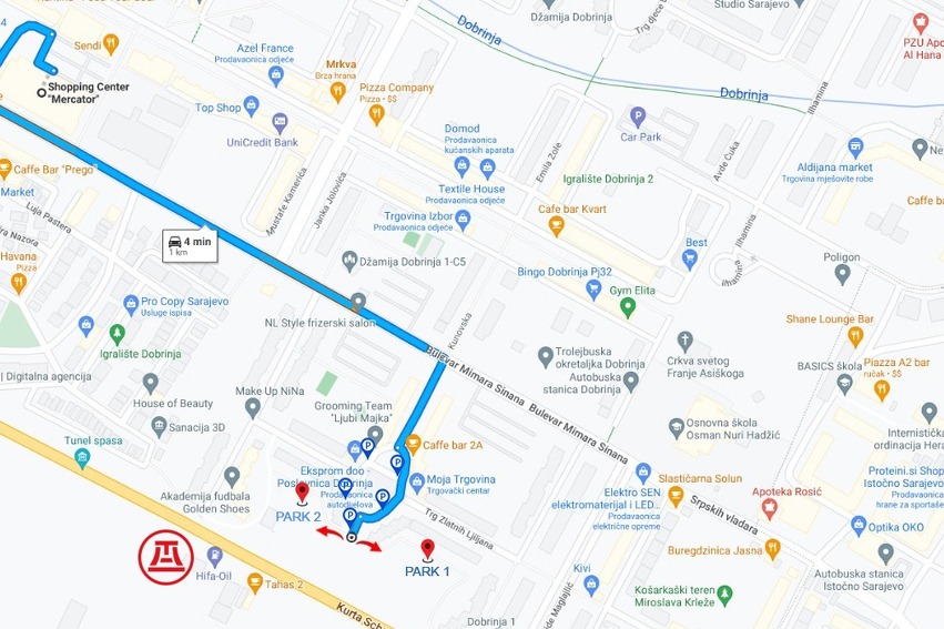 Detaljnija mapa gdje će se nalaziti novi parkovi