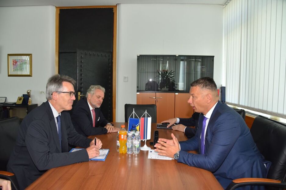 Olivier Onidi, Nenad Nešić i Johann Sattler (Foto: Ministarstvo sigurnosti BiH)