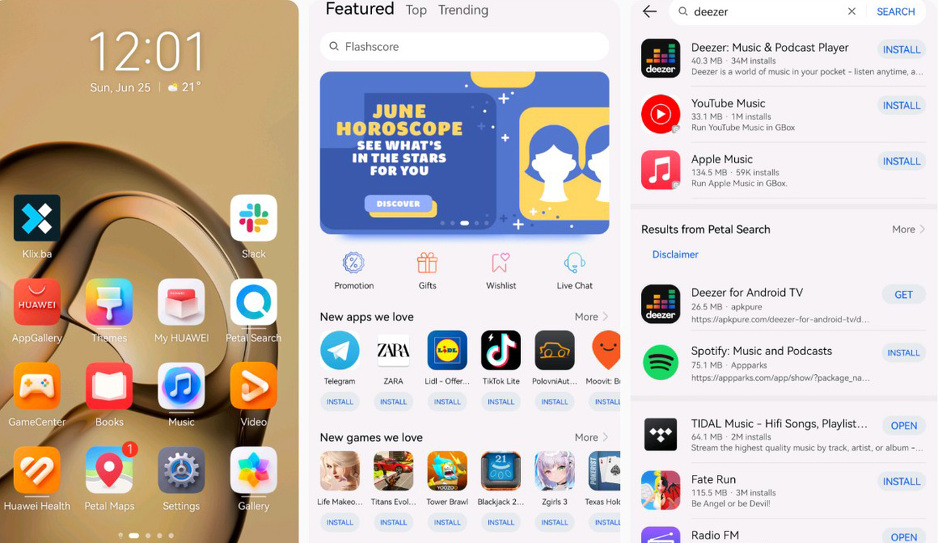 Otvoriti AppGallery, ukucati pojam za pretragu