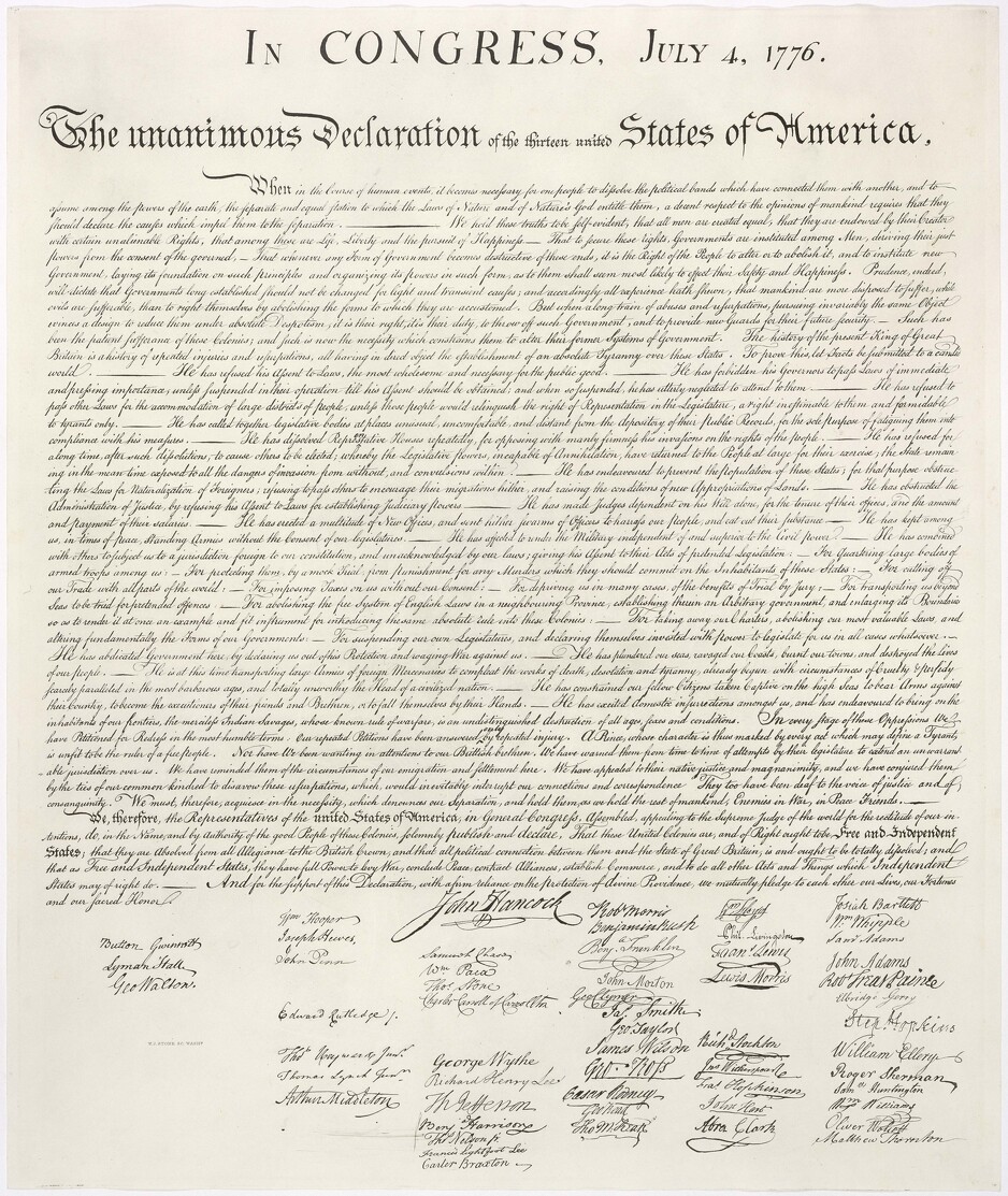 Originalni dokument Deklaracije nezavisnosti