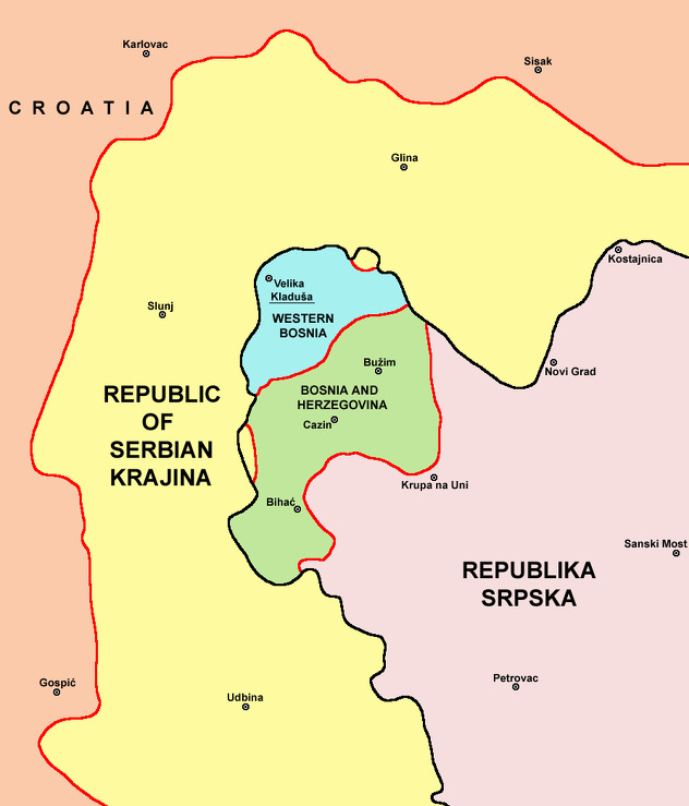 Mapa Bihaćkog područja